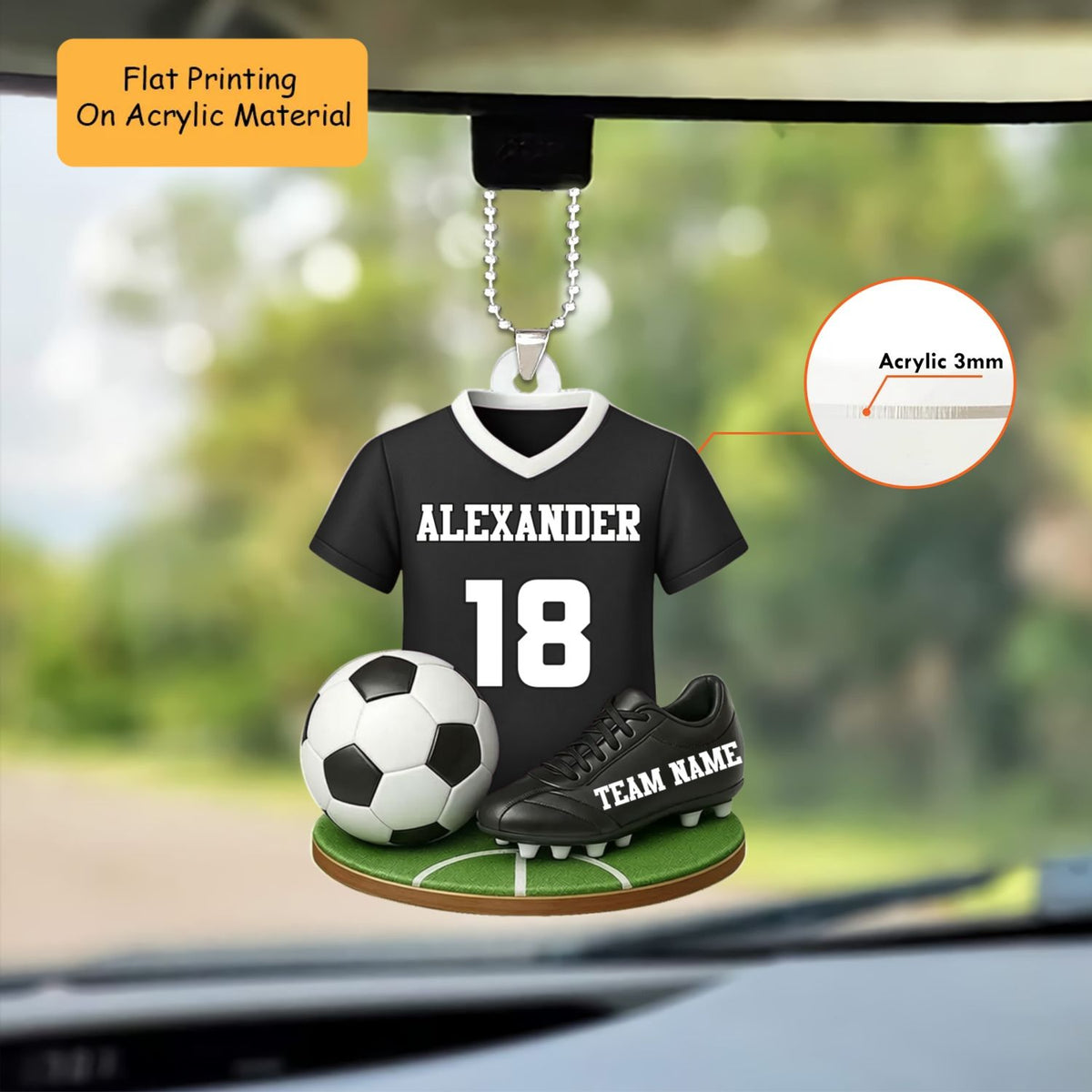 Personalized Soccer Christmas Ornament, Soccer Things, Custom Ornament Christmas Gift, Keychain Soccer, Car Ornament Soccer