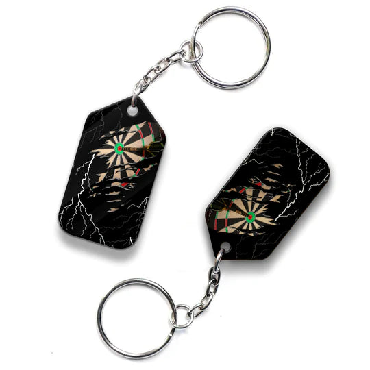 Bullseye Dartboard Thunder Customized Name Grim Reaper And Darts Acrylic Keychain - Christmas Gift For Darts Lovers, Darts Players