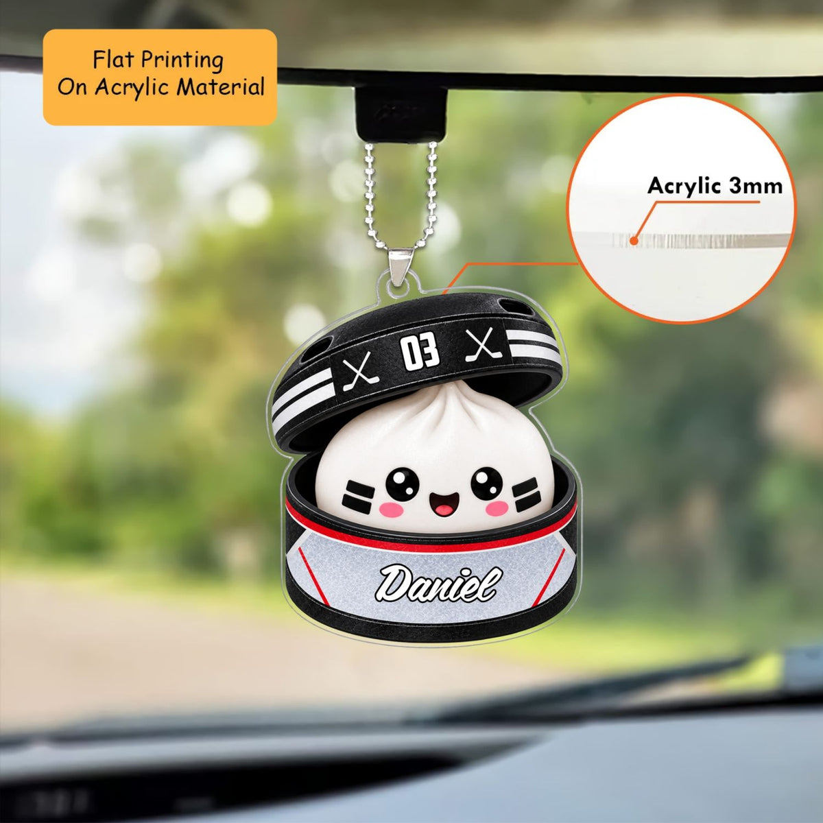 Personalized Sports Dumpling Christmas Ornament, Cute Bao Bun In Sports Ball Steamer, Custom Ornament Christmas Gift, Keychain Christmas, Car Ornament Christmas