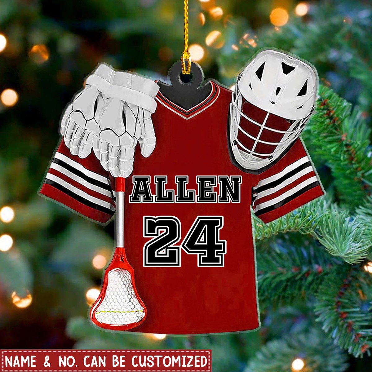Personalized Lacrosse Players Uniform Flat Acrylic Ornament, Meaningful Ornament Gift For Son, Daughter, Grandson