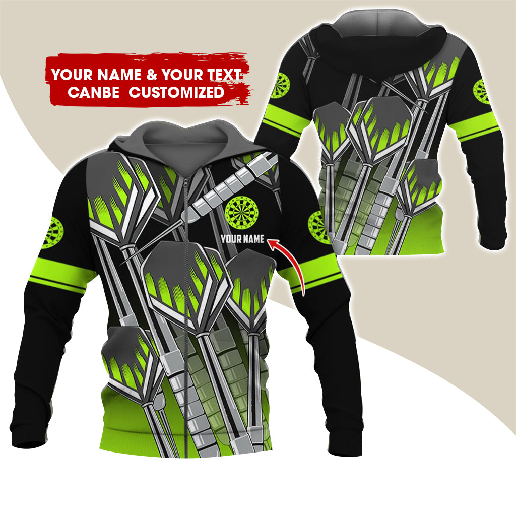 Customized Name Darts Premium Zip Hoodie, Custom Dartboard Team Zip Hoodie For Men & Women - Gift For Darts Lovers, Darts Players