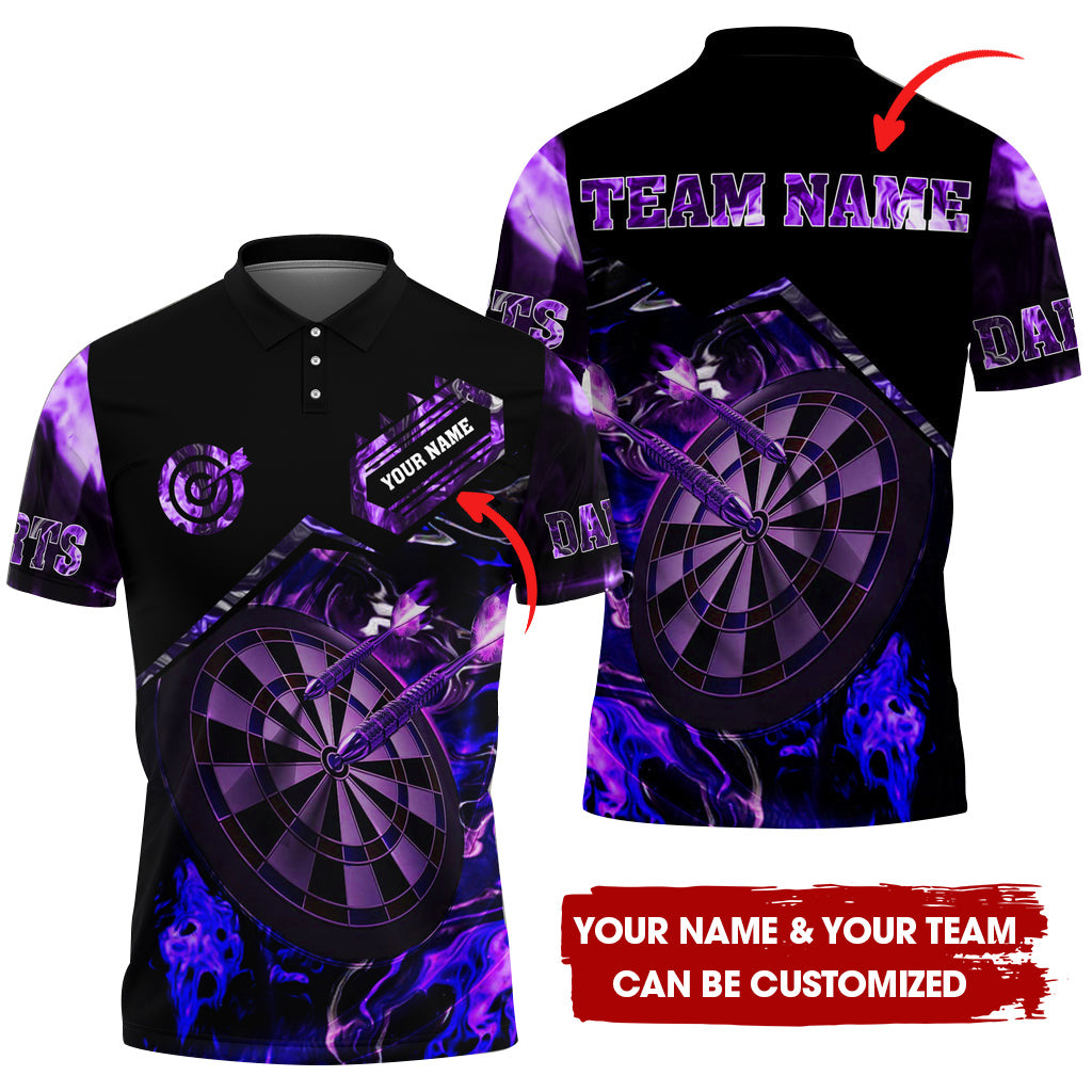 Customized Flaming Magma Darts Men Polo Shirt, Custom Darts For Team Polo Shirt For Men, Perfect Gift For Darts Lovers, Darts Players