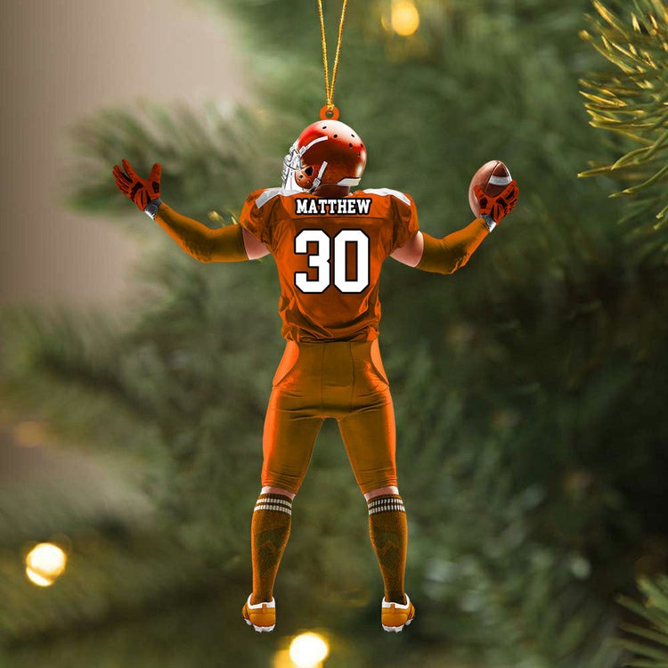 Personalized Ornament American Football Acrylic Ornament, Christmas Ornament For Football Player, Football Lovers