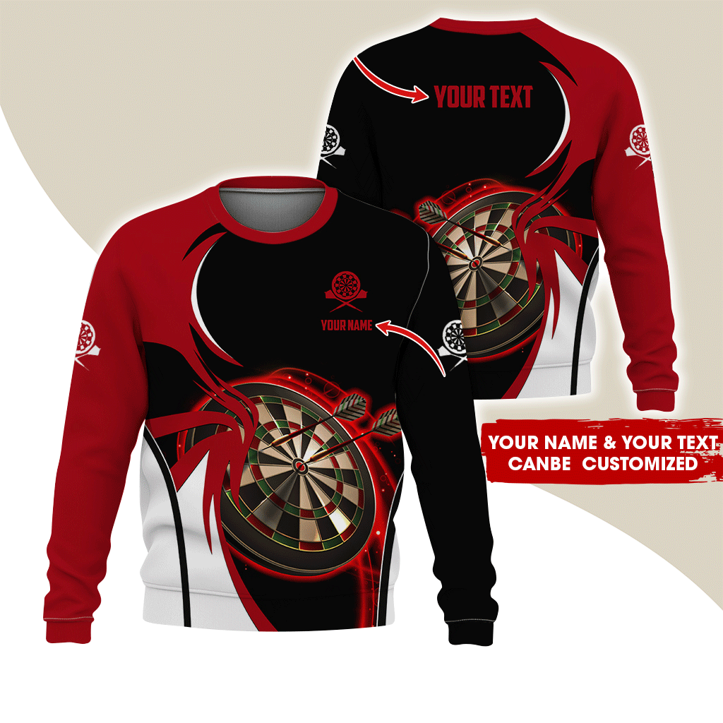 Customized Darts Sweatshirt, Red Dartboards Pattern Sweatshirt, Perfect Gift For Darts Lovers, Darts Player