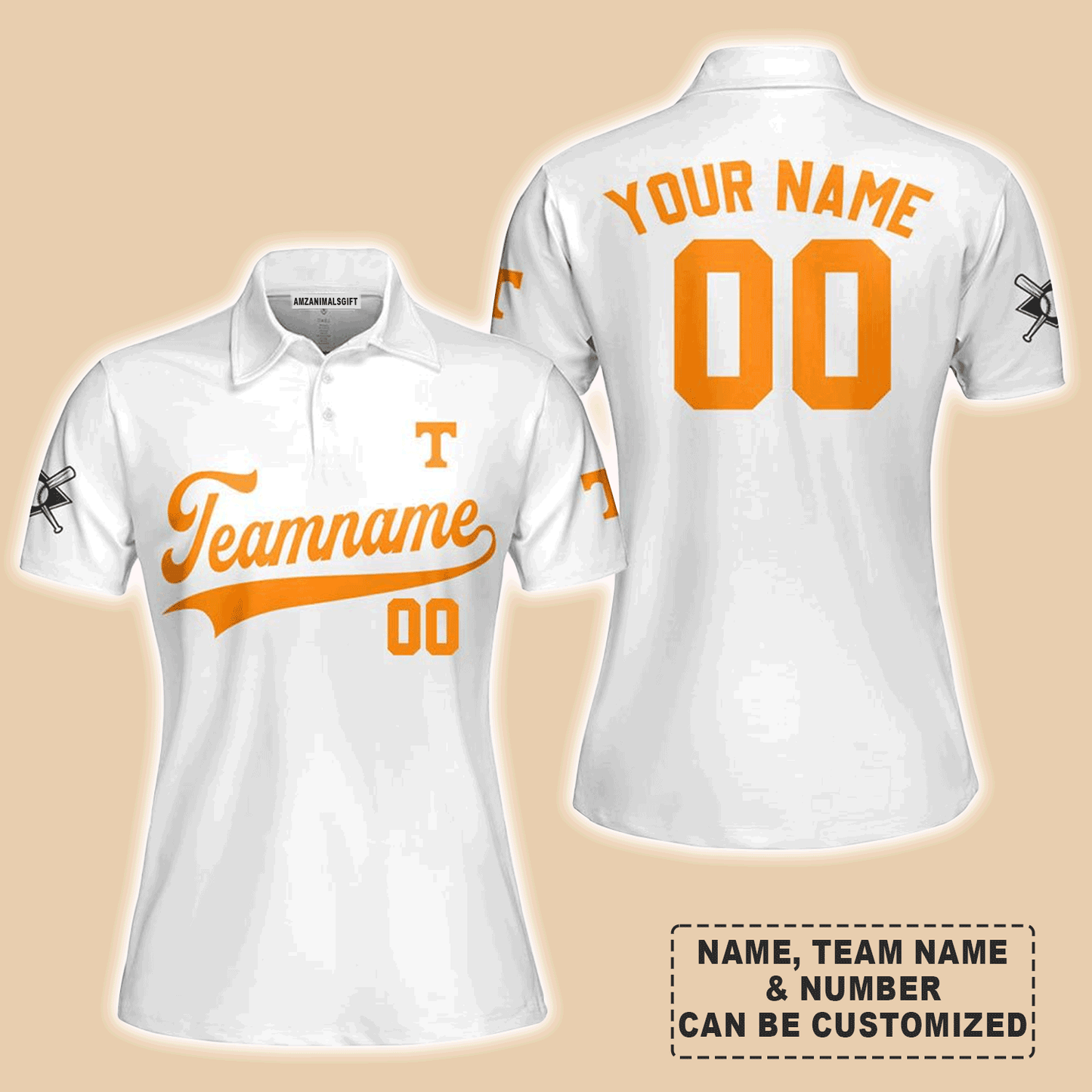 Customized Baseball Women Polo Shirt, Indiana Baseball Logo White Custom Polo Shirt - Perfect Polo Shirt For Women, Baseball Lovers