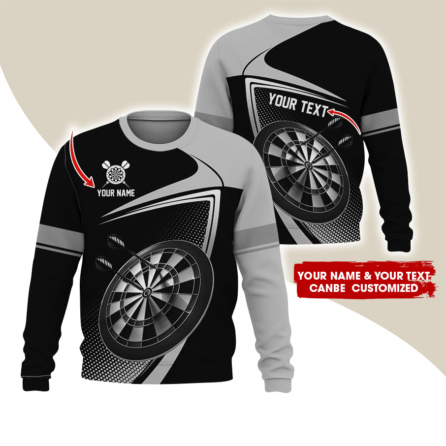 Customized Name & Text Darts Sweatshirt, Personalized Name Love Darts Sweatshirt For Men & Women - Gift For Darts Lovers, Darts Players