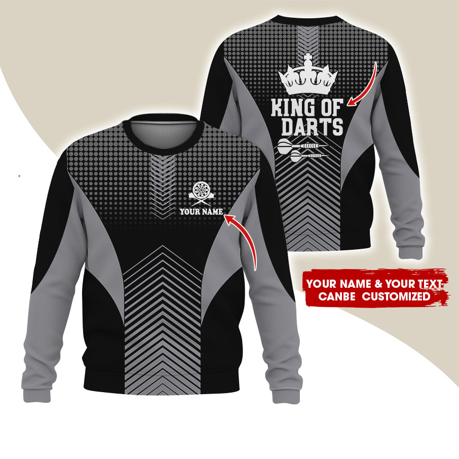 Customized Name & Text Darts Sweatshirt, Personalized King Of Darts Sweatshirt For Men & Women - Gift For Darts Lovers, Darts Players