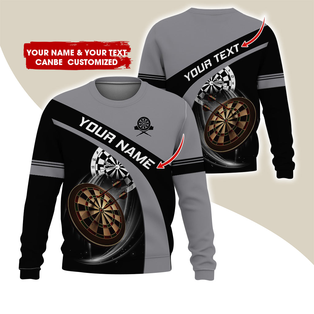 Customized Name & Text Darts Sweatshirt, Custom Darts Sweatshirt For Men & Women - Gift For Darts Lovers, Darts Players