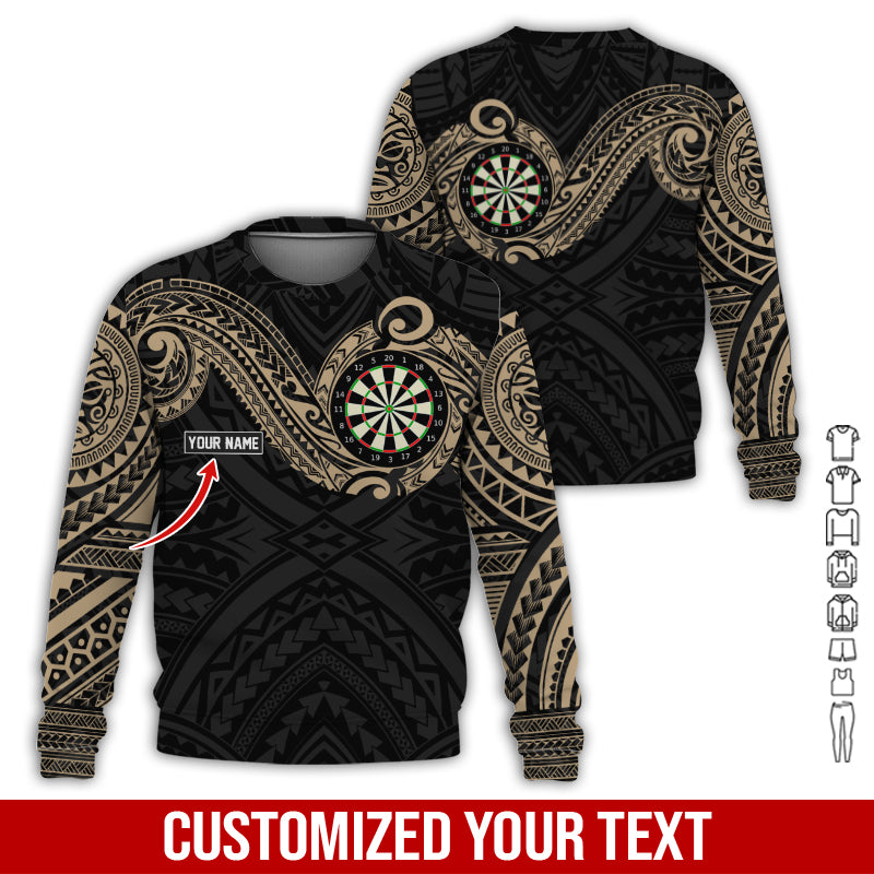 Personalized Name Darts Sweatshirt, Customized Name Tattoo Maori Darts Sweatshirt For Men & Women - Gift For Darts Lovers, Darts Players