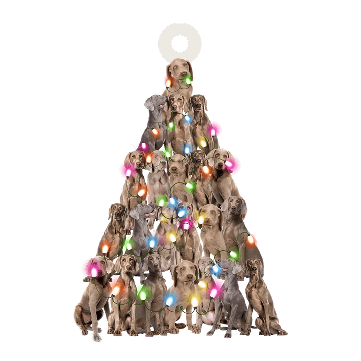 Custom Dog Acrylic Christmas Ornament, Personalized Weimaraner Christmas Tree Shaped Acrylic Ornament for Dog Lover,Christmas, New Year