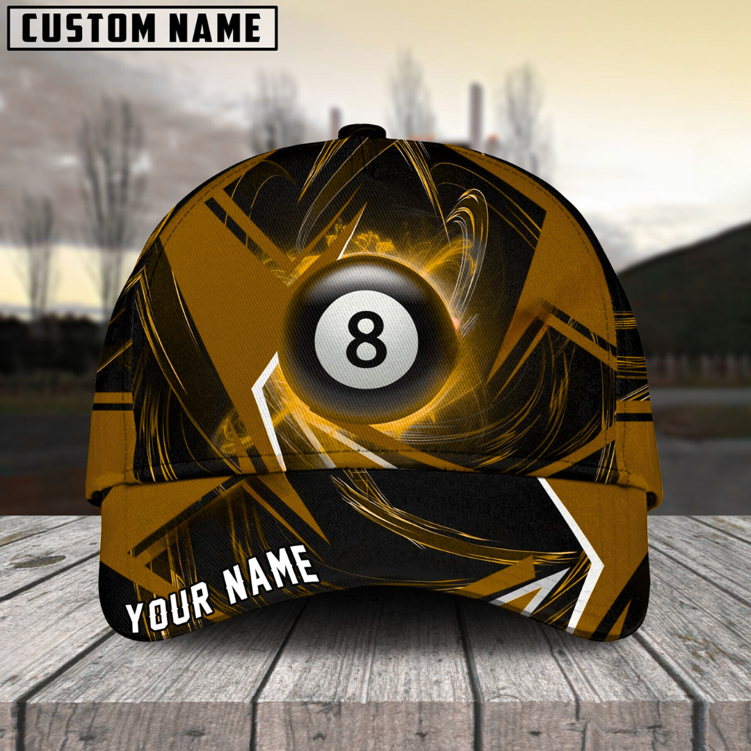 Customized Billiard Cap, Billiard Pool Ball 8 Stormeye Personalized Name 3D Hats, Best Billiard Pool Hat For Billiard Players (6 Colors)