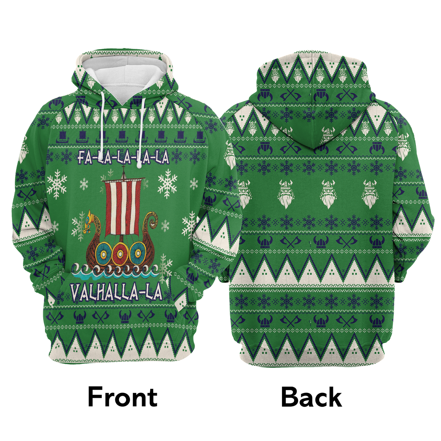 Viking Premium Christmas Hoodie, Fa-La-La-La-La Christmas Unisex Hoodie For Men & Women - Perfect Gift For Christmas, Friends, Family