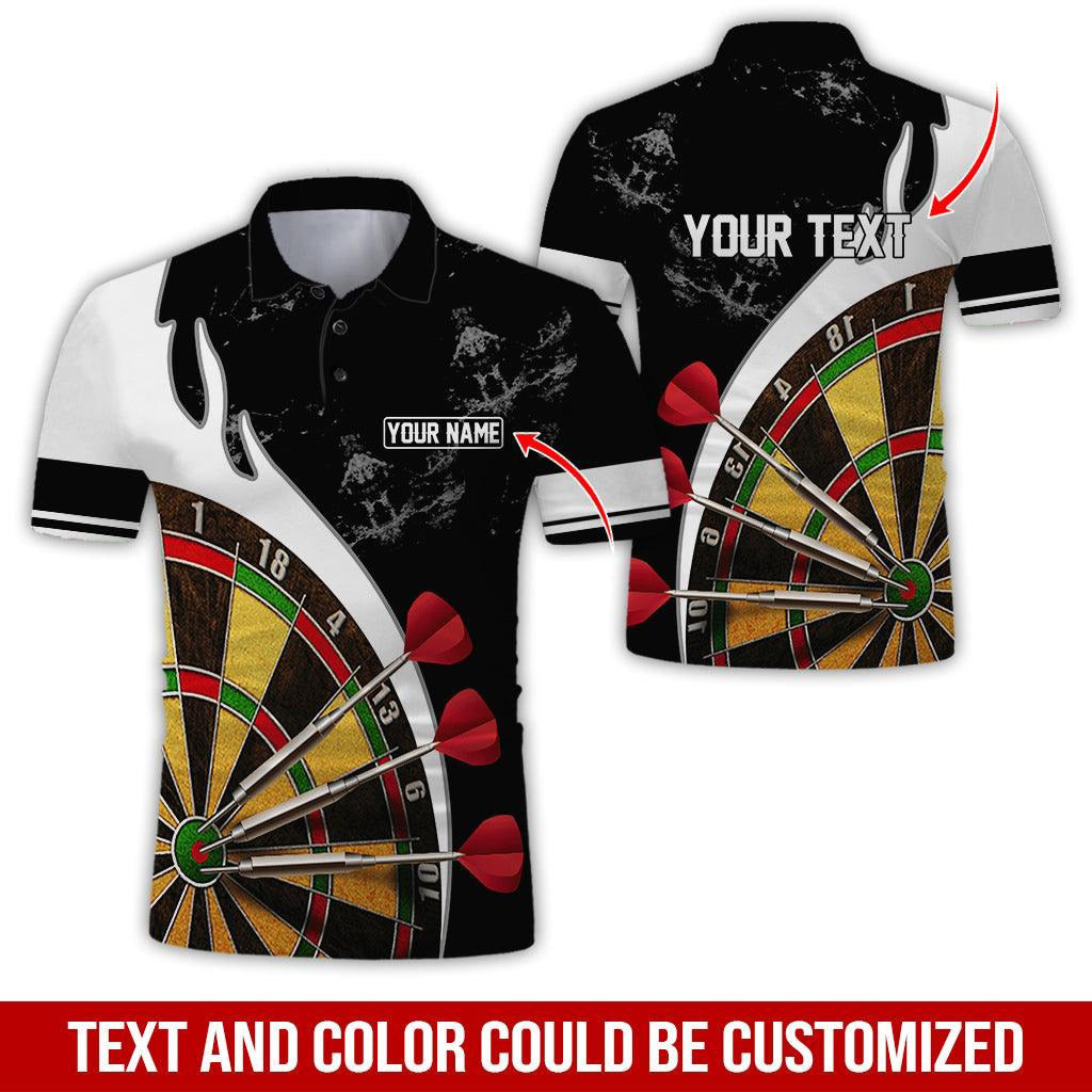 Customized Name & Text Darts Polo Shirt, Personalized Name Dartboard Uniforms Polo Shirt For Men - Perfect Gift For Darts Lovers, Darts Team Players