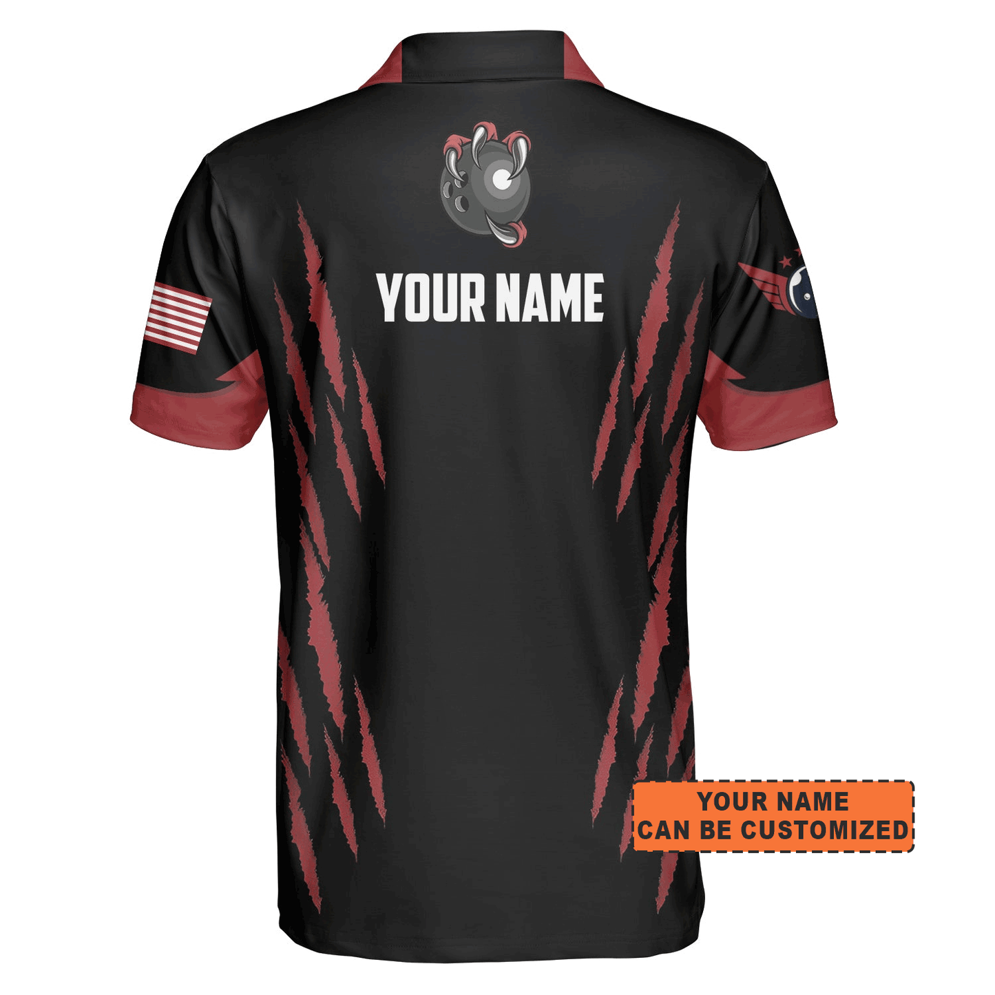 Customized Bowling Men Polo Shirt, Personalized Bowling Team Monster Custom Black And Red Polo Shirt For Men - Perfect Gift For Bowling Lovers