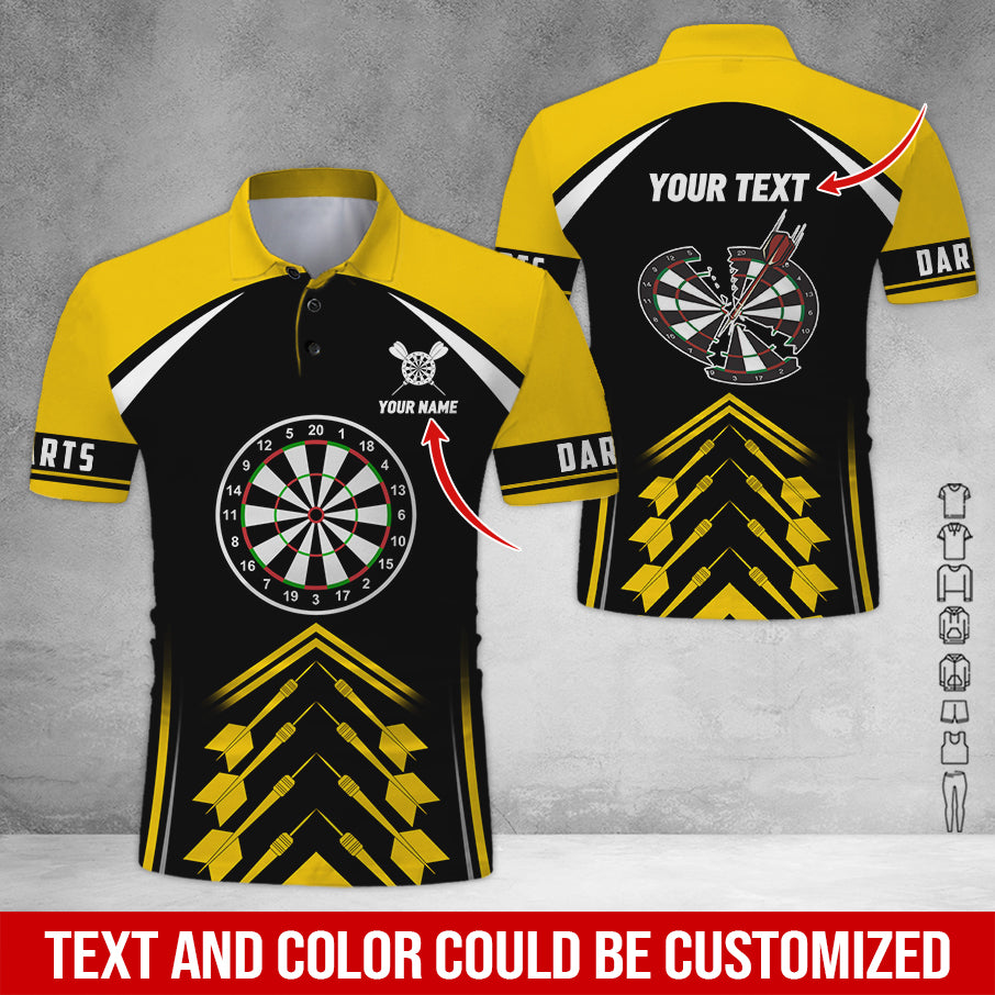 Customized Name & Text Darts Polo Shirt, Personalized Name Darts Is My Life Polo Shirt For Men - Perfect Gift For Darts Lovers, Darts Players