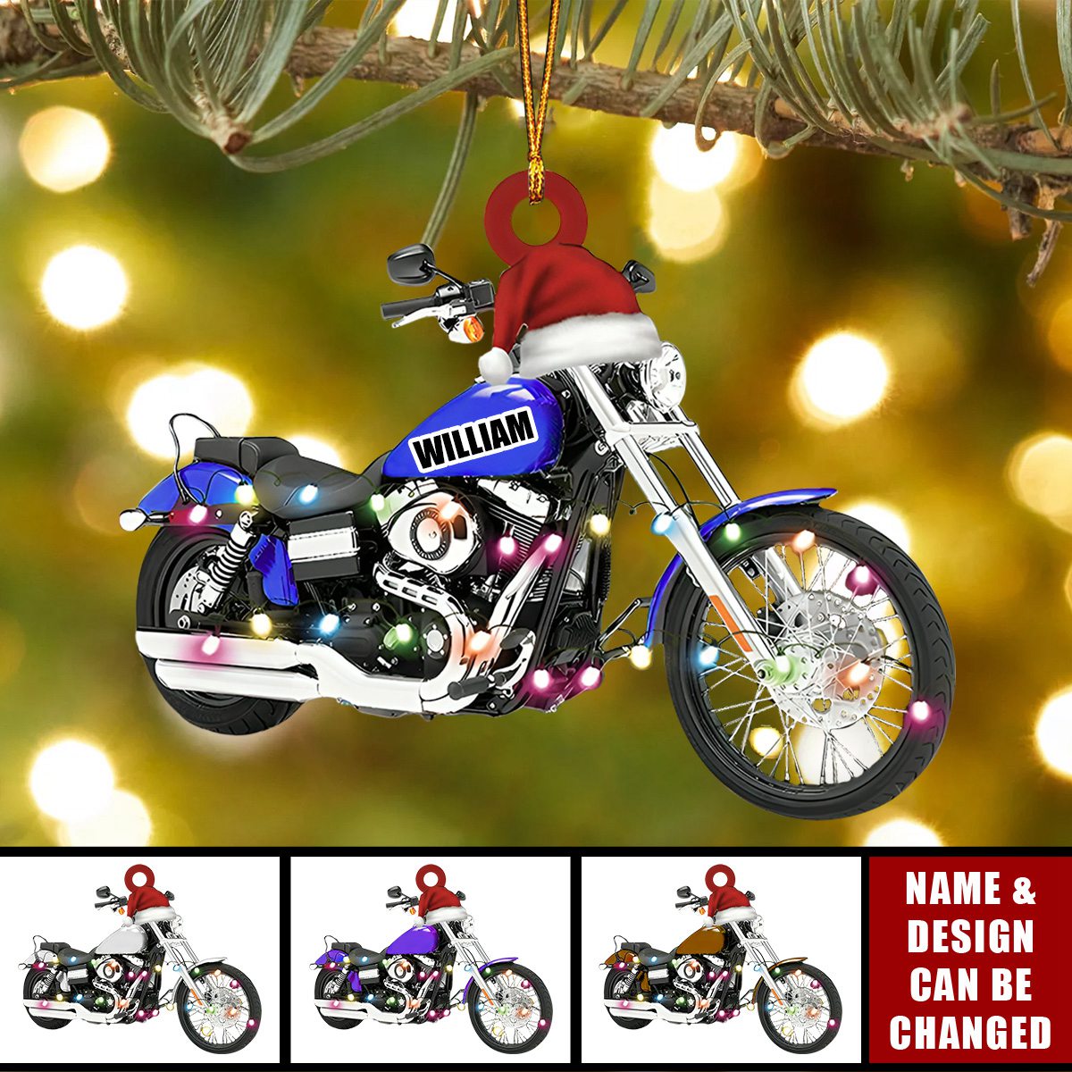 Personalized Christmas Motorcycle Flat Acrylic Ornament, Meaningful Ornament Gift For Dad Man, Motor Lovers
