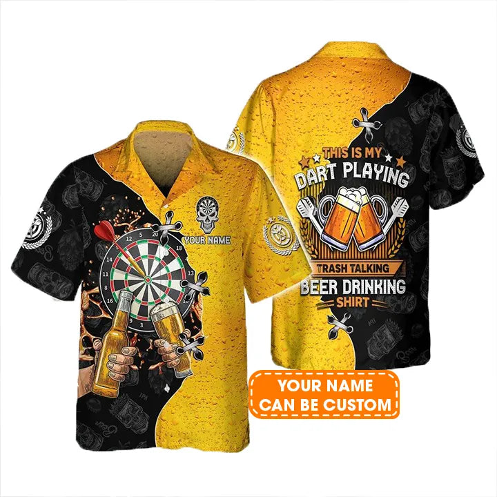 Customized Darts Hawaiian Shirt, Darts Playing Beer Drinking Personalized Name Hawaiian Shirt For Men - Perfect Gift For Darts Lovers, Darts Players