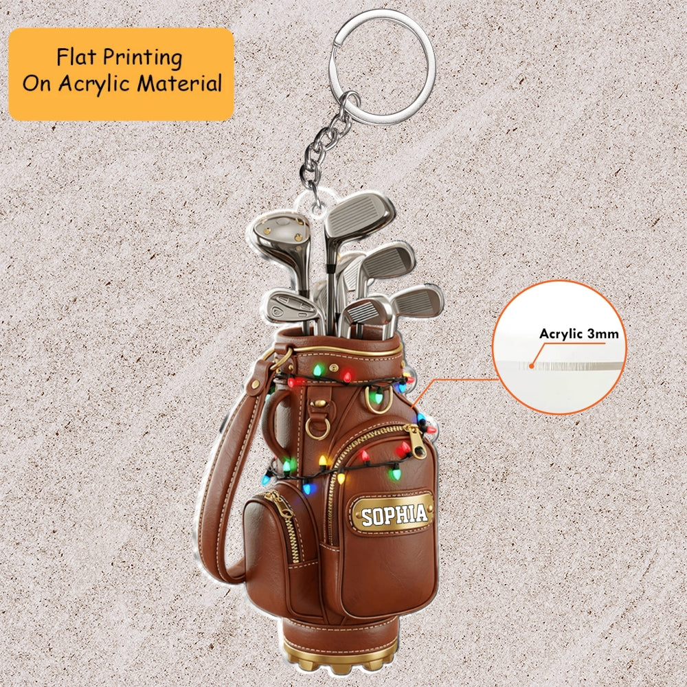 Personalized Golf Pins Acrylic Ornament, Golf Keychain, Car Ornament, Christmas Ornament Gifts