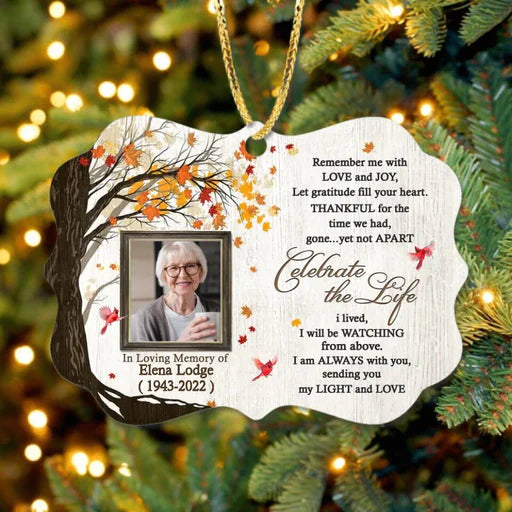 Personalized Mom Memorial Photo Aluminum Ornament, Customized Dad Photo Aluminum Ornament - Memorial Gift For Mom, Dad, Family's Member