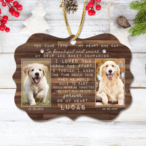 Custom Dog Photo Aluminum Ornament, Customized Memorial Pet Photo Aluminum Ornament - Memorial Gift For Dog Lovers, Cat Lovers, Pet Lovers
