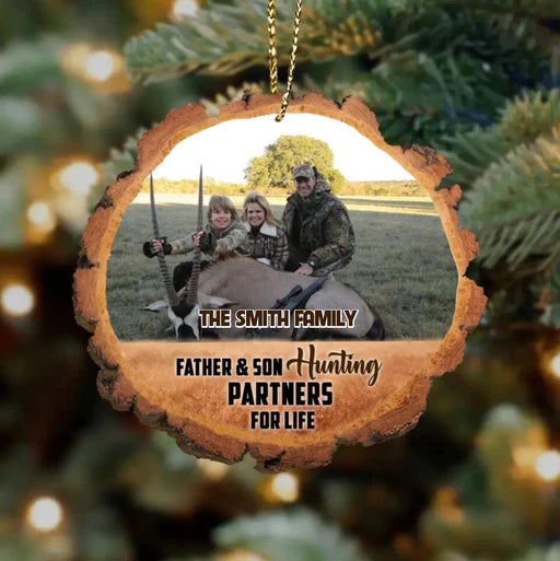 Custom Hunting Photo Wooden Ornament, Customized Hunting Animals Photo Wood Ornament - Best Gift For Hunting Lovers, Hunter, Christmas