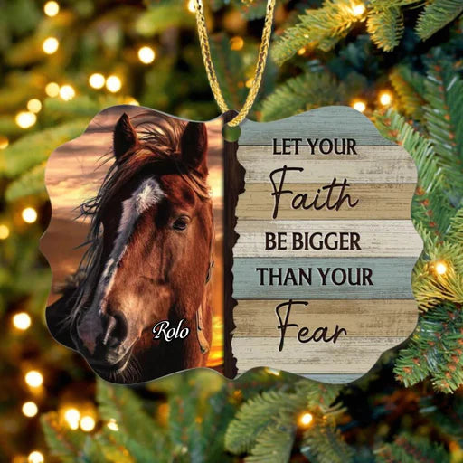 Personalized Horse Photo Aluminum Ornament, Customized Pet Photo Aluminum Ornament - Christmas Gift For Horse Lovers, Pet Lovers, Pet Owners