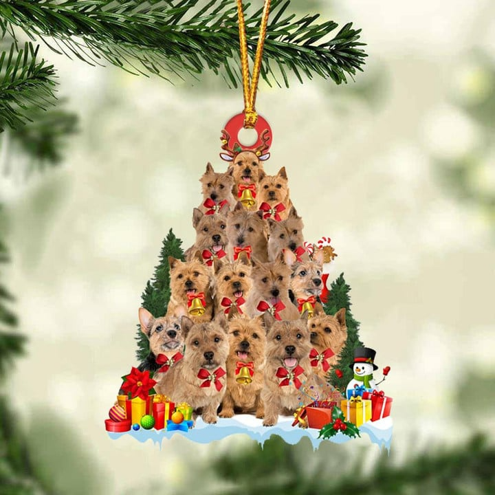 Custom Dog Acrylic Christmas Ornament, Personalized Norwich Terrier Christmas Tree & Gift Acrylic Ornament for Dog Lover, Christmas
