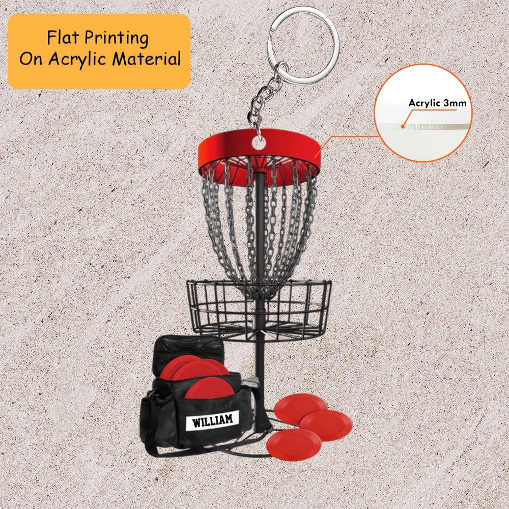 Personalized Disc Golf Christmas Acrylic Ornament, Disc Golf Christmas Keychain, Car Ornament, Christmas Ornament Gifts