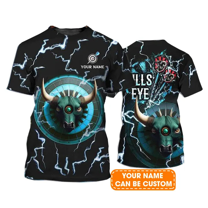 Customized Name Darts T Shirt, Bullseye Dartboard, Personalized Name Bull T Shirt For Men - Perfect Gift For Darts Game Lovers, Darts Players