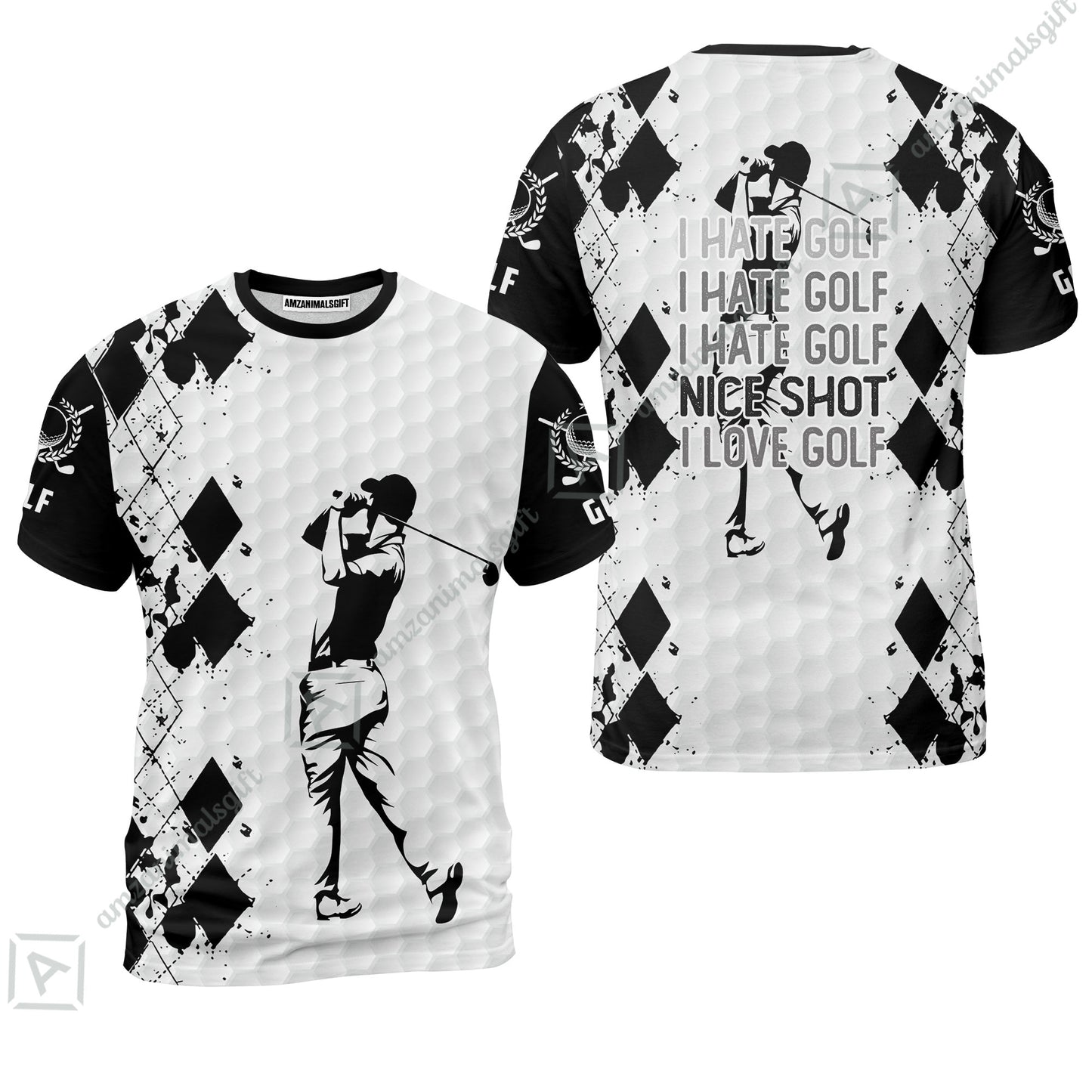 Golf Men Polo Shirt - I Hate Golf Nice Shot I Love Golf Polo Shirt