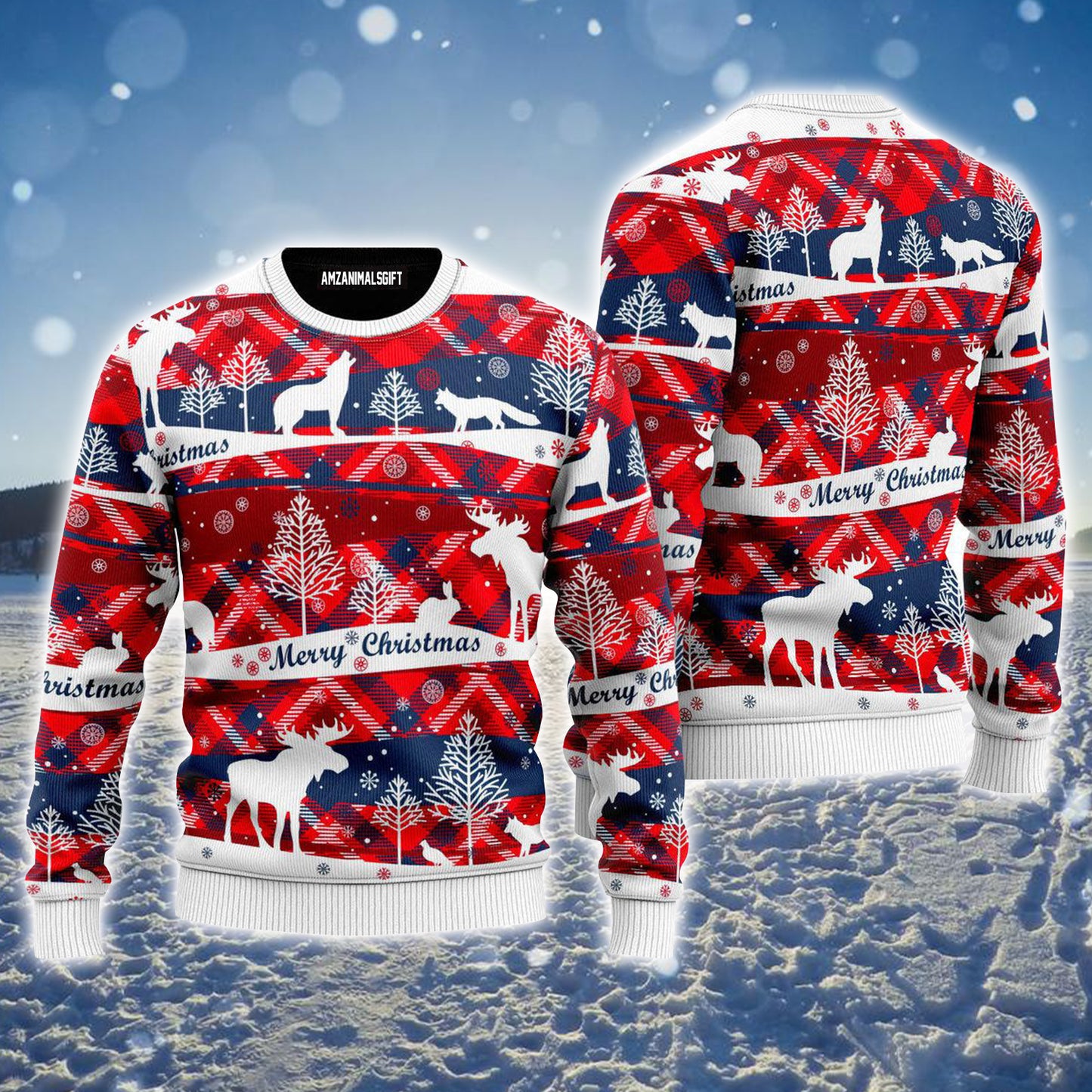 Christmas Ugly Christmas Sweater, Red Blue Light Up Merry Christmas Ugly Sweater For Men & Women - Perfect Gift For Christmas, Friends, Family