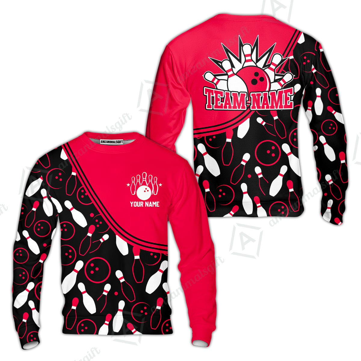 Customized Bowling Sweatshirt, Custom Multicolor Bowling Style Uniform Sweatshirt For Bowlers
