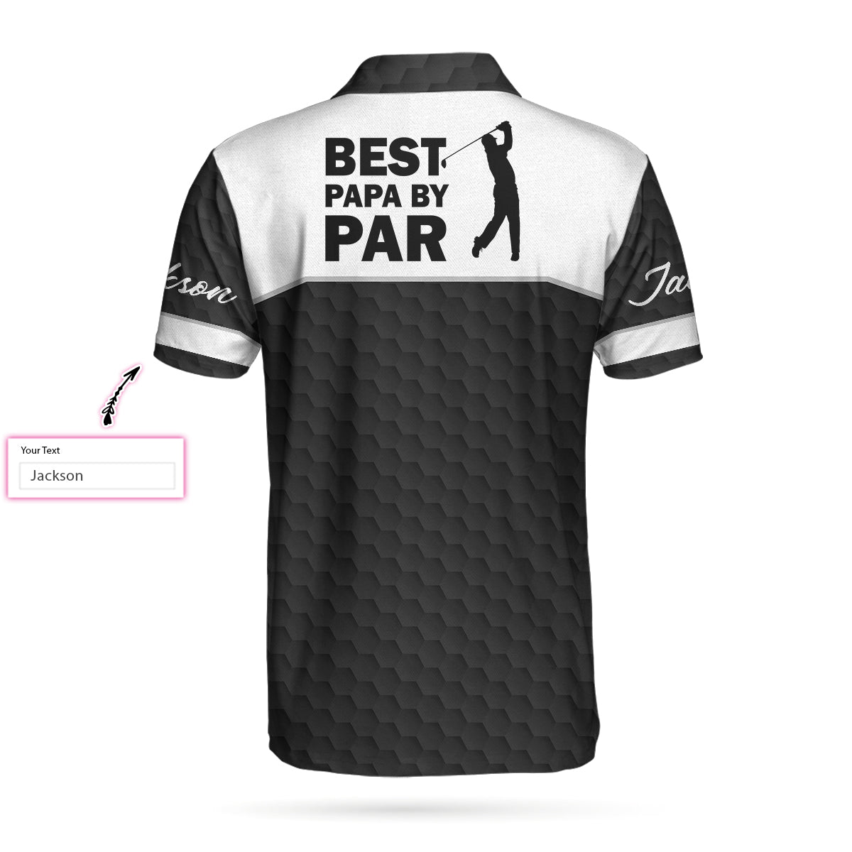 Golf Customized Name Men Polo Shirt, Best Papa By Par Black Golf Pattern, Personalized Golf Polo Shirt For Men - Gift For Golfers, Golf Lovers