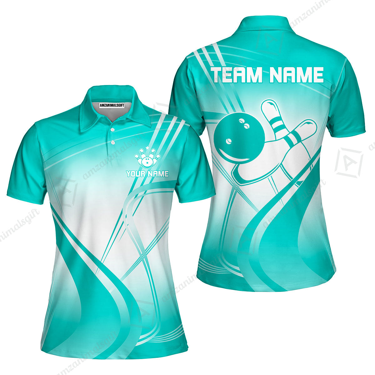 Customized Bowling Women Polo Shirt, Custom Bowling Uniform Women Polo Shirt, Multicolor Team Style Jersey for Bowlers