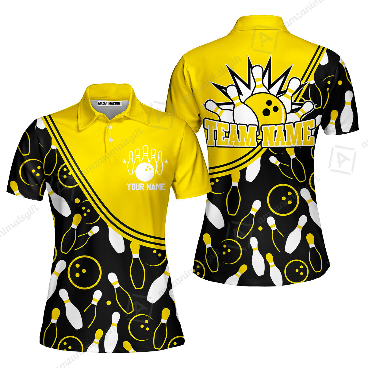 Customized Bowling Women Polo Shirt, Bowling Multicolor Custom Team Bowling Uniform Women Polo Shirt Jersey for Bowlers