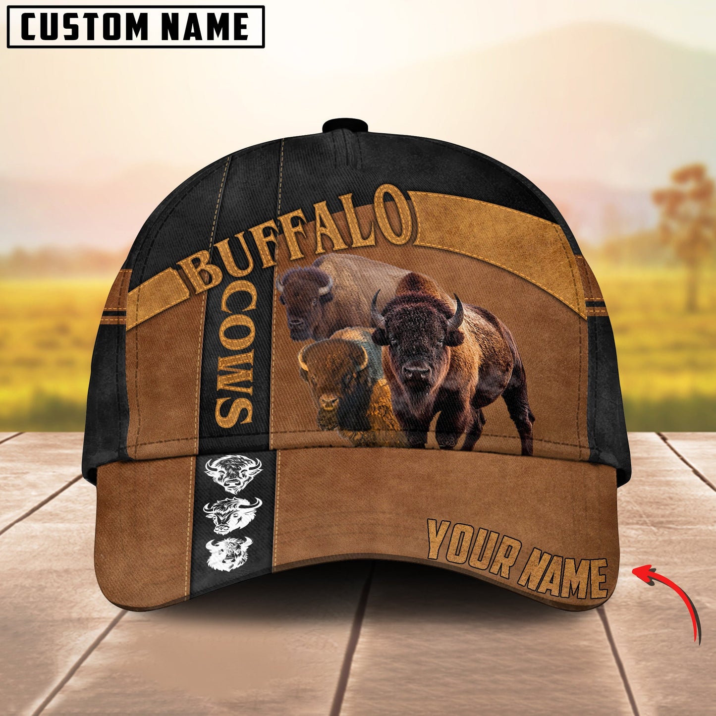 Customized Buffalo Caps Hat, Buffalo Pattern Brown And Black Line Hats, Best Farm Hat For Men Women Farmer