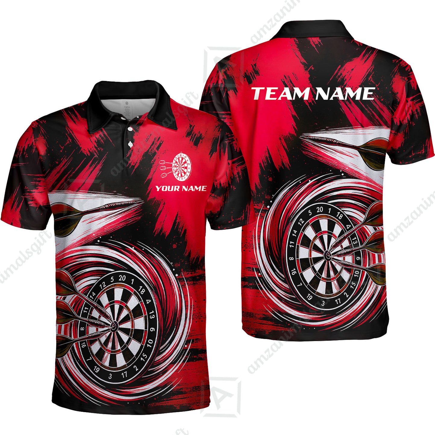 Customized Darts Polo Shirt, Darts Colorful Wave Custom Name Team Name Polo Shirt Jersey For Darts Player