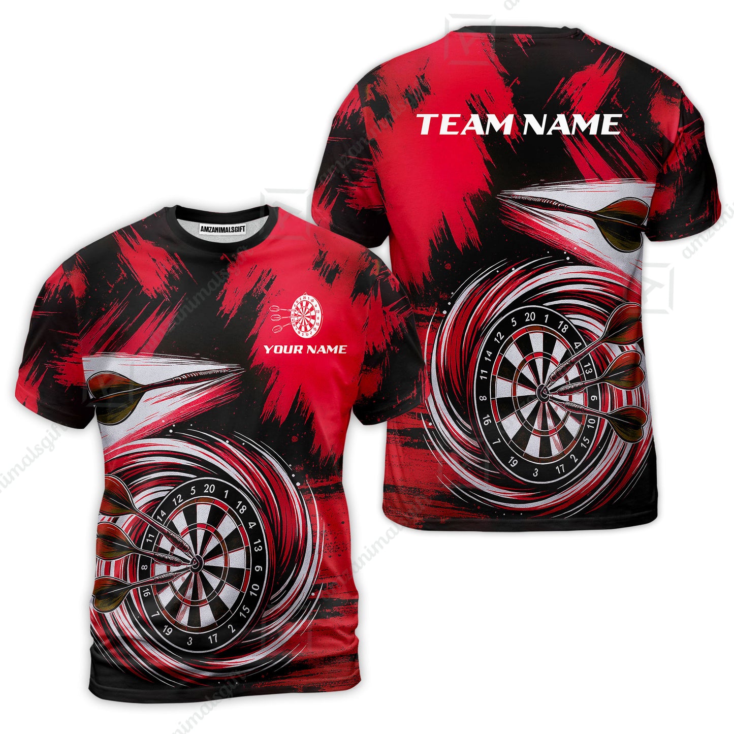 Customized Darts T-Shirt, Darts Colorful Wave Custom Name Team Name T-Shirt Jersey For Darts Player
