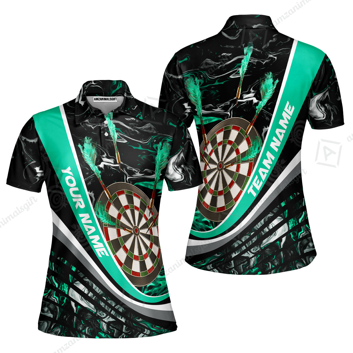 Customized Darts Women Polo Shirt, Darts Flaming Magma Multicolor Women Polo Shirt Custom Team Jersey For Darts Player