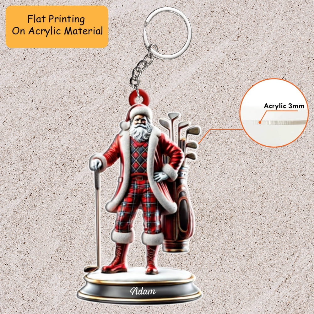 Personalized Golf Cart Acrylic Ornament, Golf Keychain, Car Ornament, Christmas Ornament Gifts