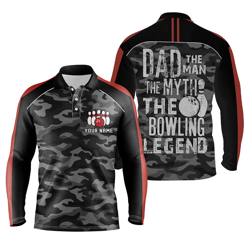 Customized Bowling Polo Shirt, Bowling Dad Personalized Bowling Polo Shirt For Men, Father - Gift For Bowlers, Bowling Lovers