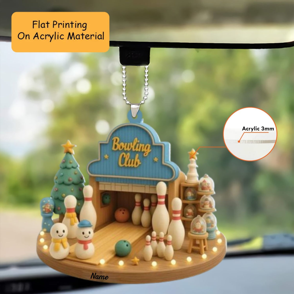 Personalized Bowling Club Christmas Ornament,Christmas Keychain, Car Ornament, Christmas Ornament Gifts