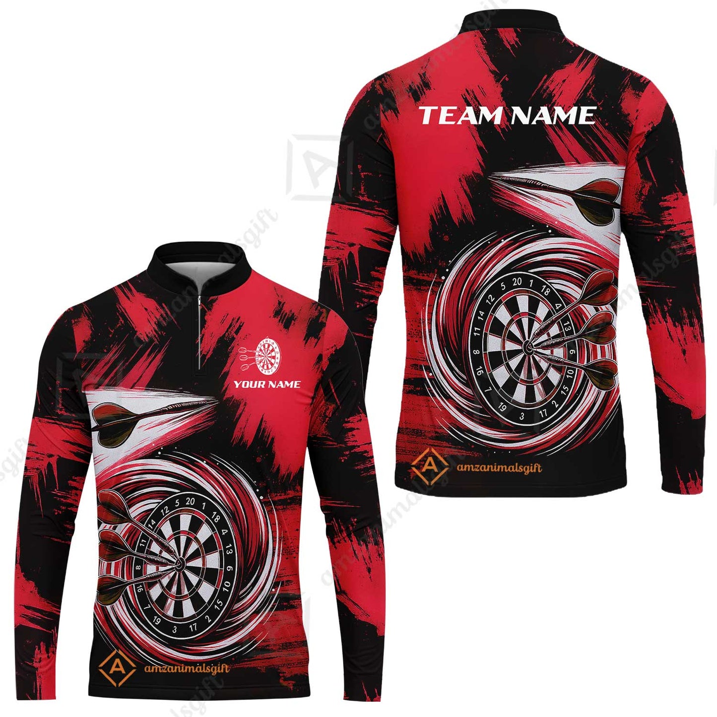 Customized Darts Long Sleeve Jersey, Darts Colorful Wave Custom Name Team Name Long Sleeve Jersey For Darts Player