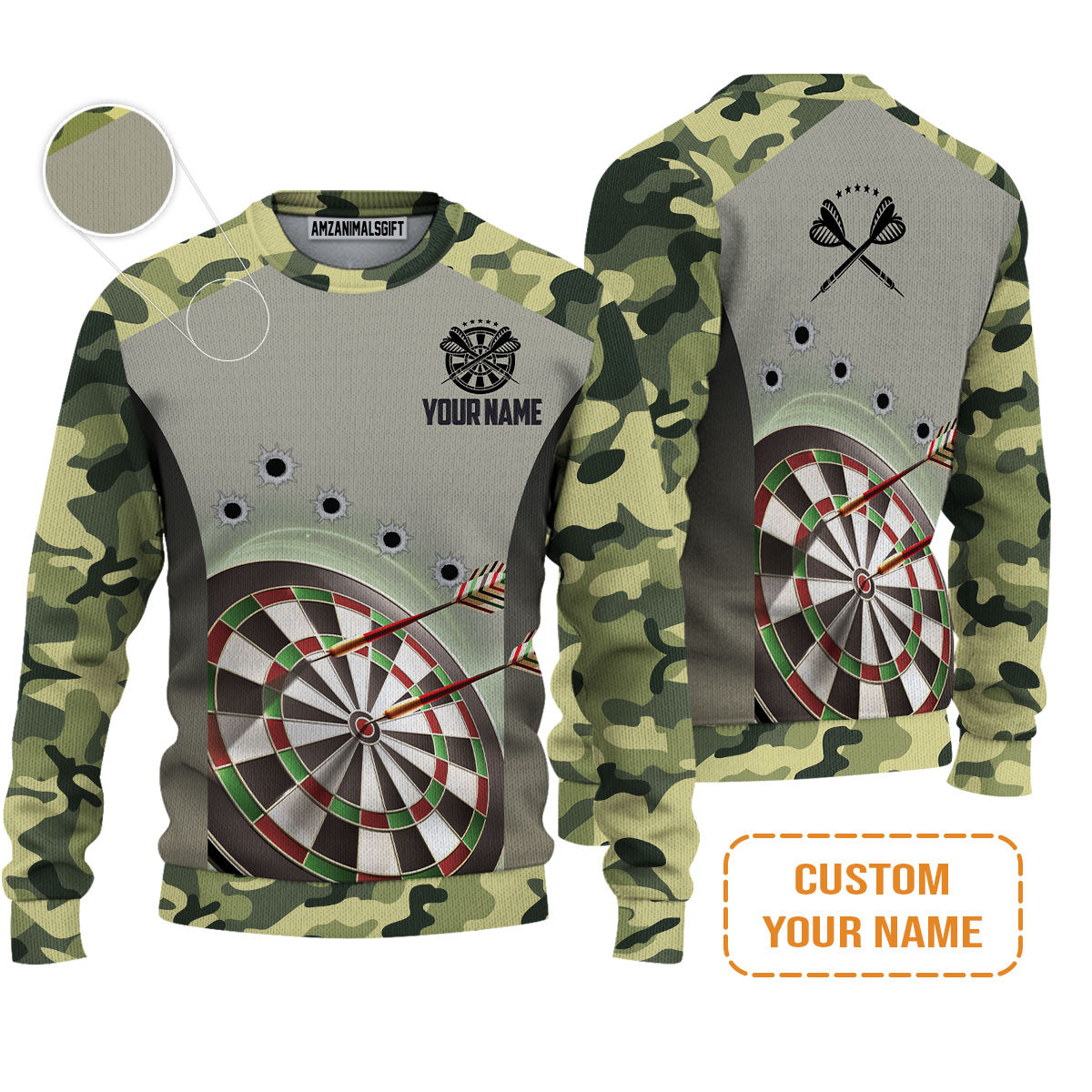 Customized Name Darts Polo Shirt, Camo Pattern Personalized Darts Uniforms Polo Shirt - Perfect Gift For Darts Lovers