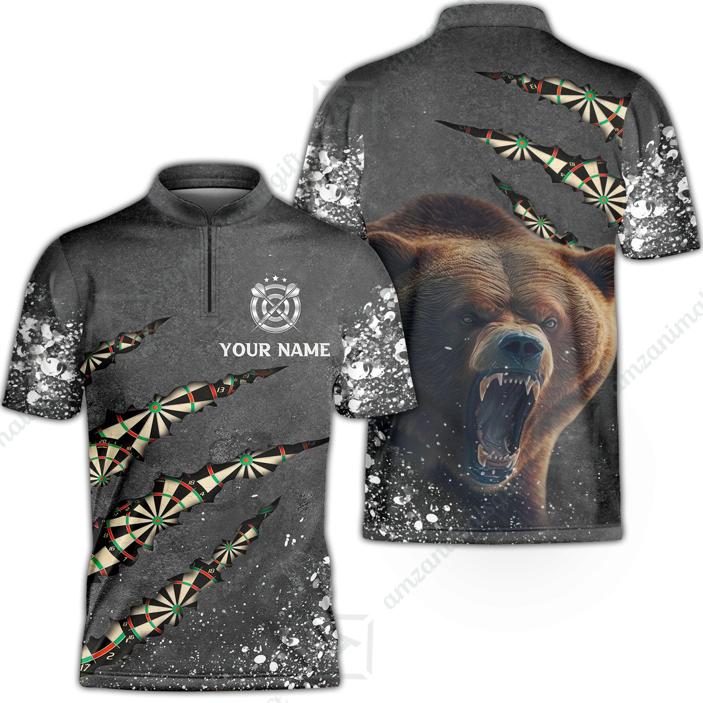 Darts Customized Name Jersey Shirt, Darts Paints Splash, Personalized Name Bear Jersey Shirt For Men - Perfect Gift For Darts Lovers, Darts Players