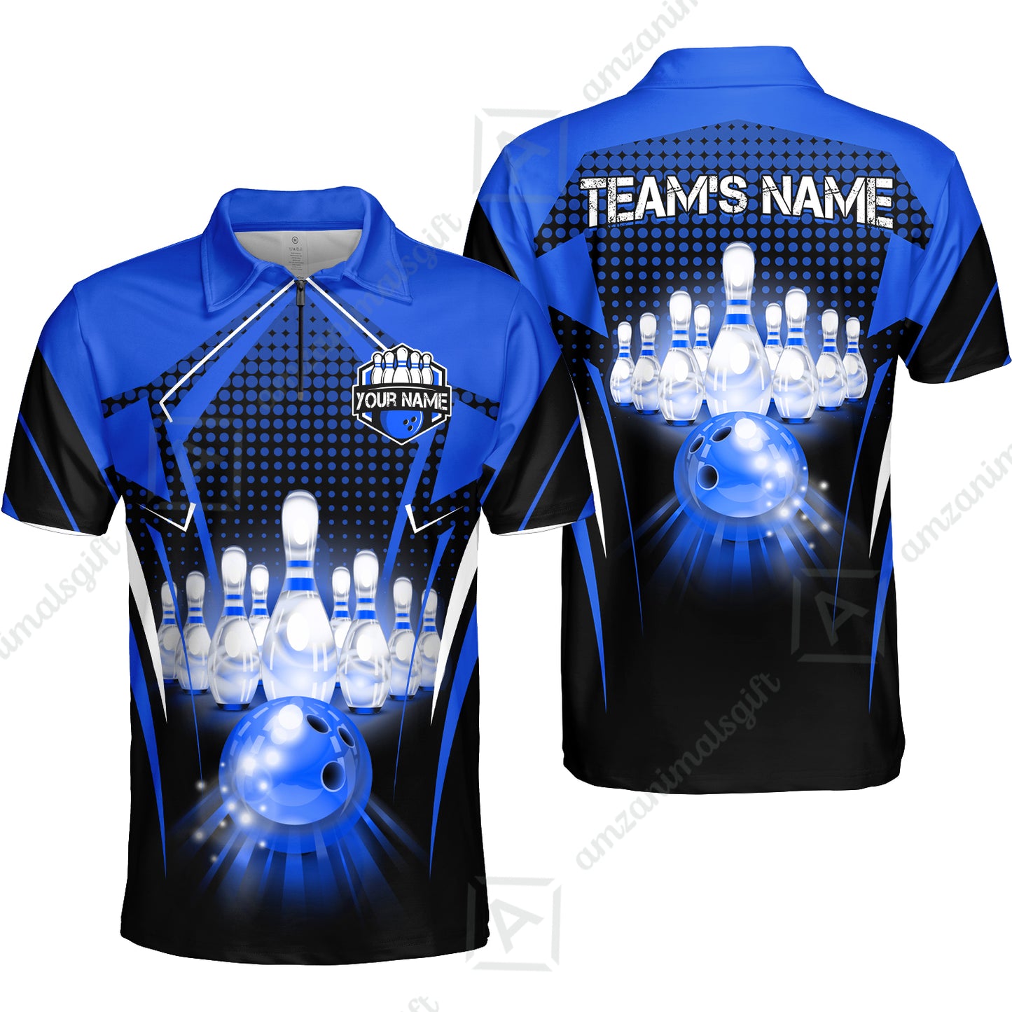 Custom Bowling Team Jerseys Polo Shirts, Bowling uniforms Ball & Pins Multicolor Jersey For Tournament Team Men Women Bowlers