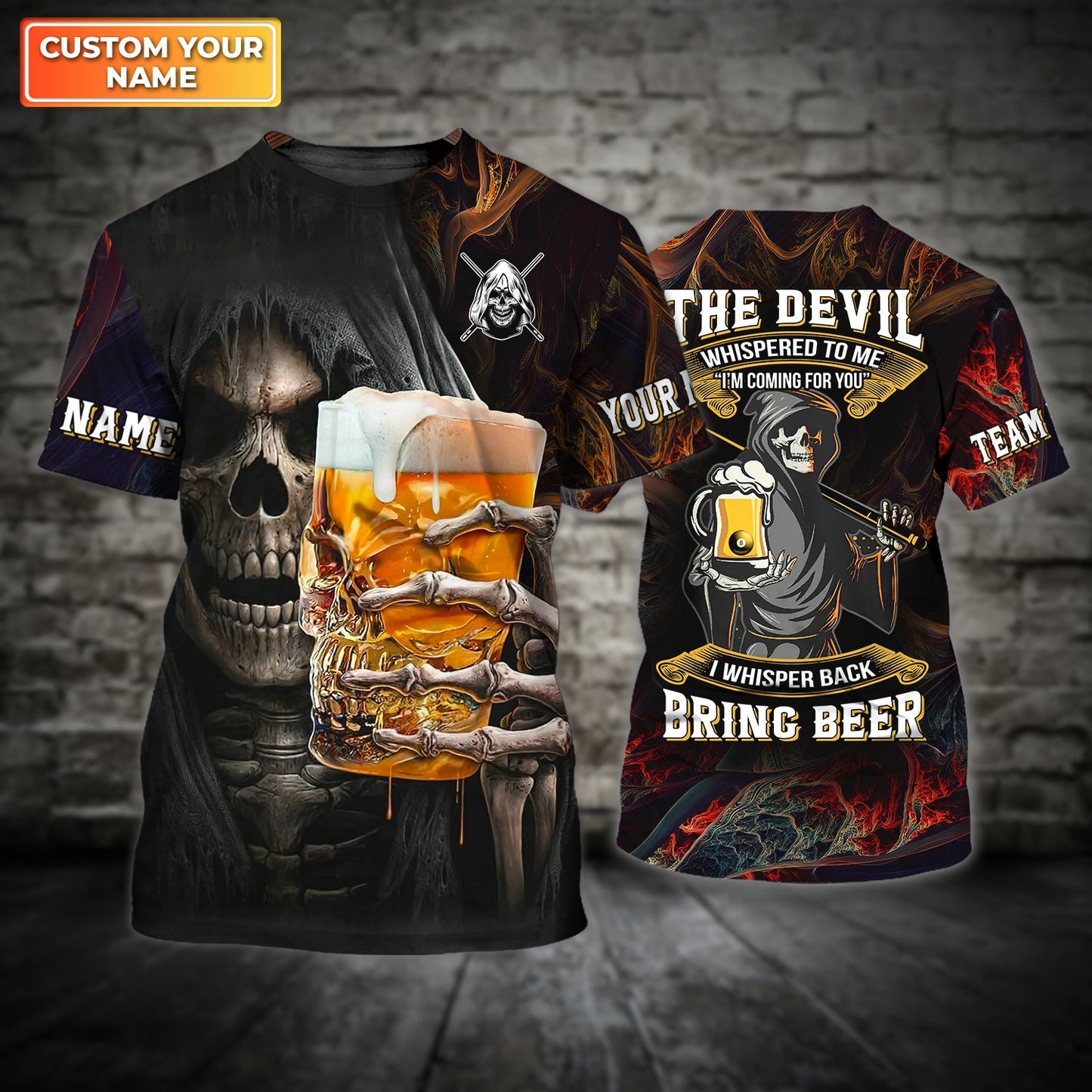 Customized Billiards Pool Beer Polo Shirt -The Devil Whispered Bring Some Beer Shirts, Outfit For Billiard Players Tad