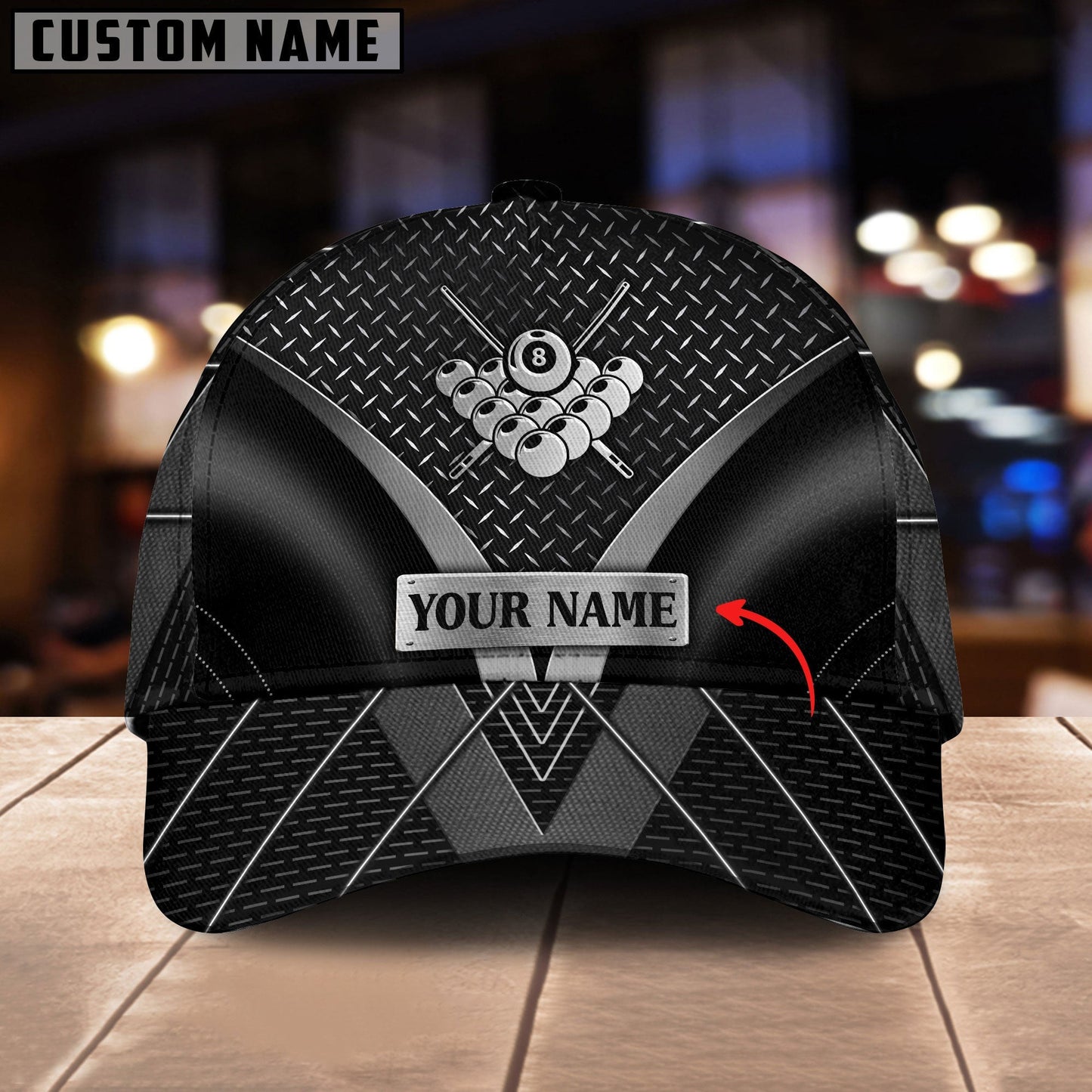 Customized Billiard Cap, Billiard Pool Classic Personalized Name 3D Over Printed Hats, Best Billiard Pool Hat For Billiard Players