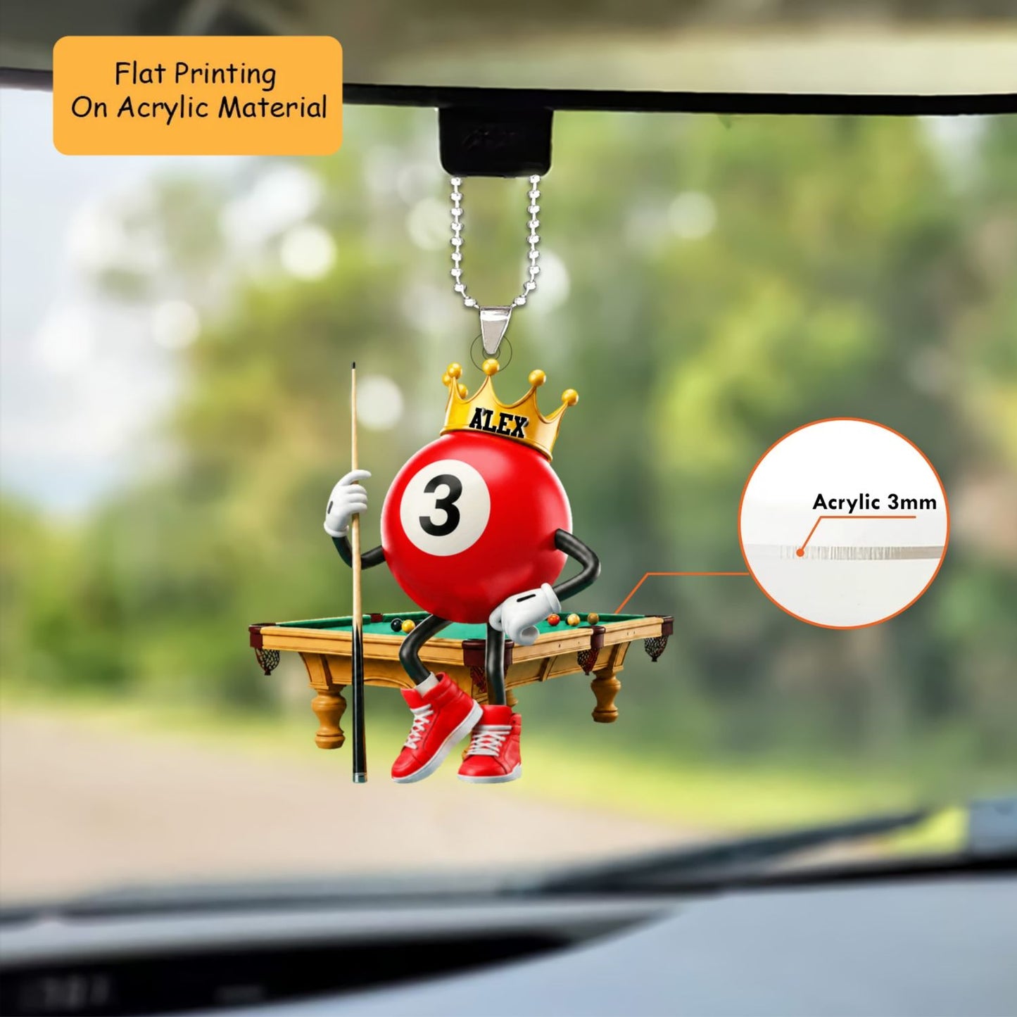 Personalized Christmas Billiard Ornament, Billiard Ball Sitting On Table Christmas, Custom Ornament Christmas Gift, Keychain Billiard Christmas, Car Ornament Billiard Christmas