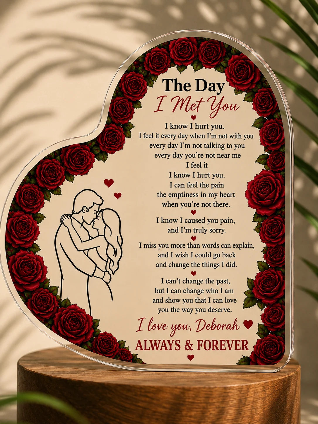 Custom Shaped Acrylic Heart - Shaped Decor, Soulmate Gift - Romantic Gift For Boyfriend/Girlfriend, Anniversary, Birthday, Valentine's Day